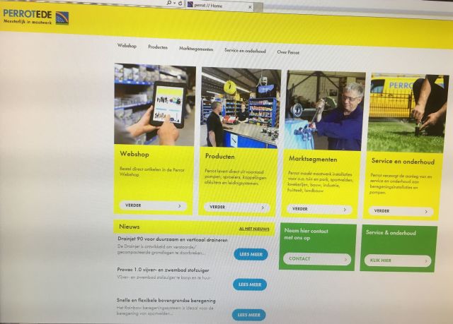 Vernieuwde website zusterbedrijf Perrot Ede